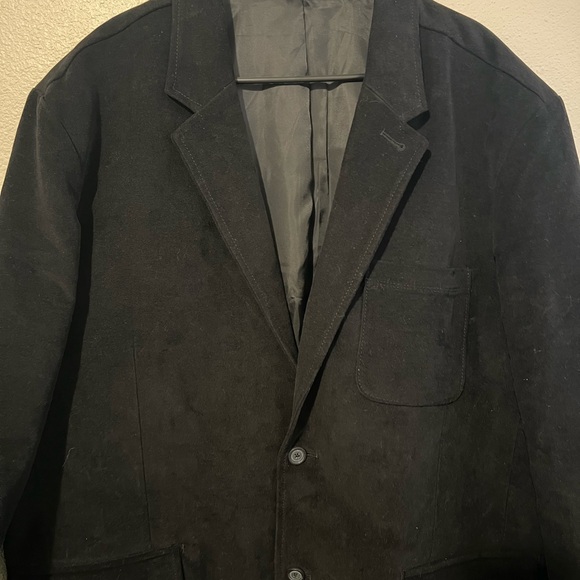 GAP Men's Blazer Black Faux Suede Button Collared Size XXL Jacket Sport Coat - Picture 2 of 5